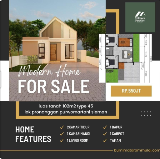 Rumah Murah Kalasan Jogja Dekat Prambanan Mulai Rp 550 Juta